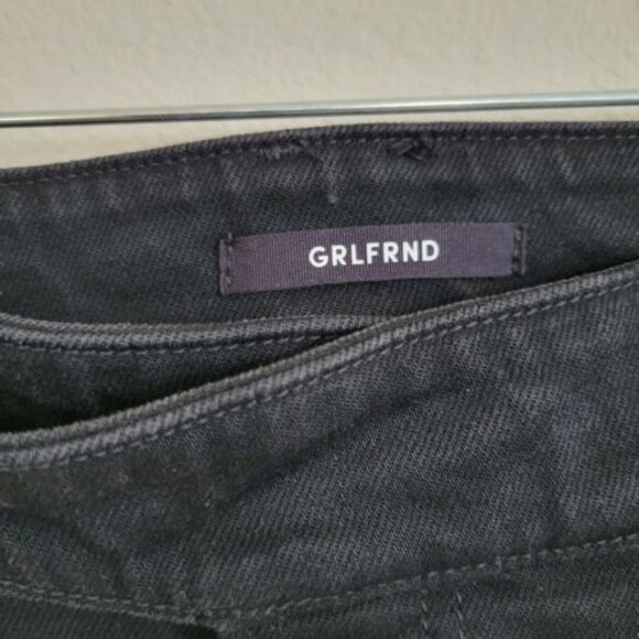 Grlfrnd High-Rise Jeans Women's 27 Black Zoey Double Western Buckle Belted - Picture 4 of 12